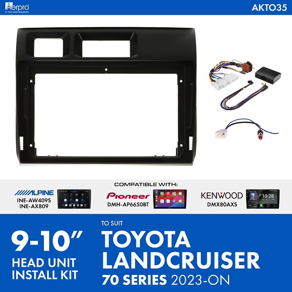 AeroPro Toyota Landcruiser 2023- 70 Series 9inch Headunit Kit