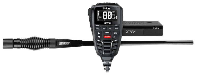 XTRAK 80 Adventure Pack - Uniden UHF Radio with Large OLED Display and ATX890S Heavy Duty Antenna