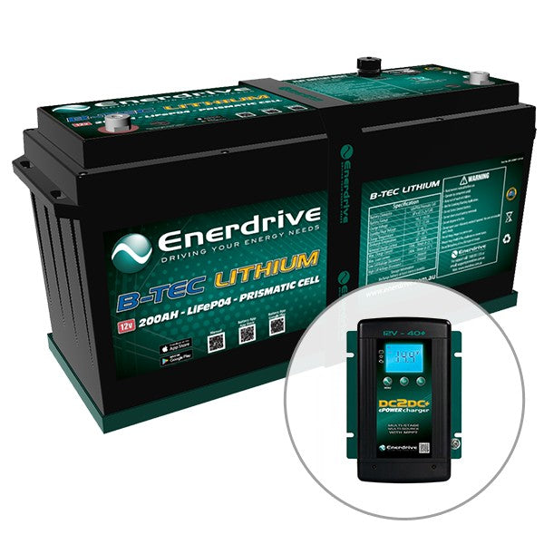 Enerdrive ePOWER B-TEC 200Ah G2 Lithium Battery + DC2DC Combo